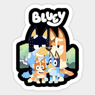 Bluey and Family Happy Sticker